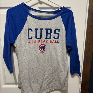 Genuine Merchandise Cubs Women’s 3/4 Tee - Blue and Gray